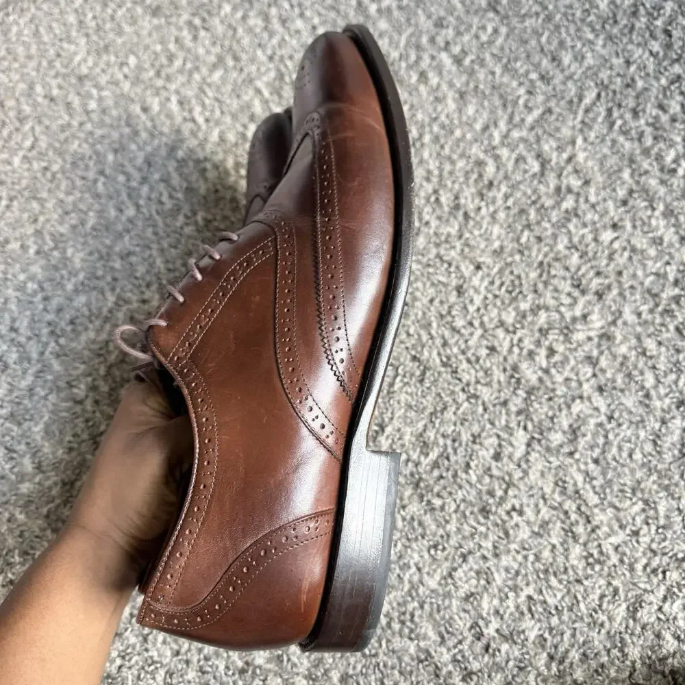 Thursday Boot Co Mahogany Aviator Brown Leather Mens Oxford Dress Shoes Size 15
